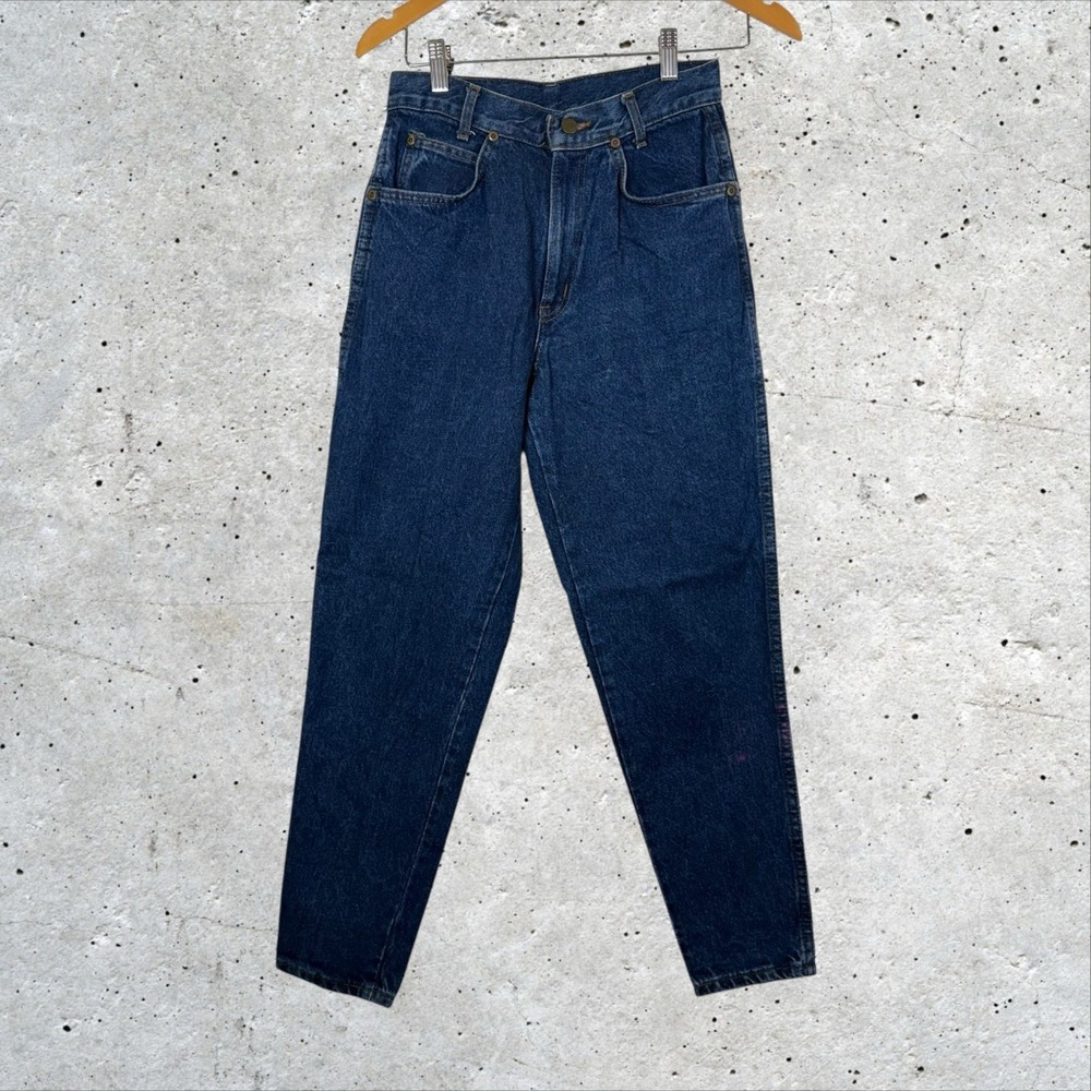 Vintage 80s Chic Petite High‎ Waisted Jeans W7 Dark Wash Denim USA Made Slim Fit